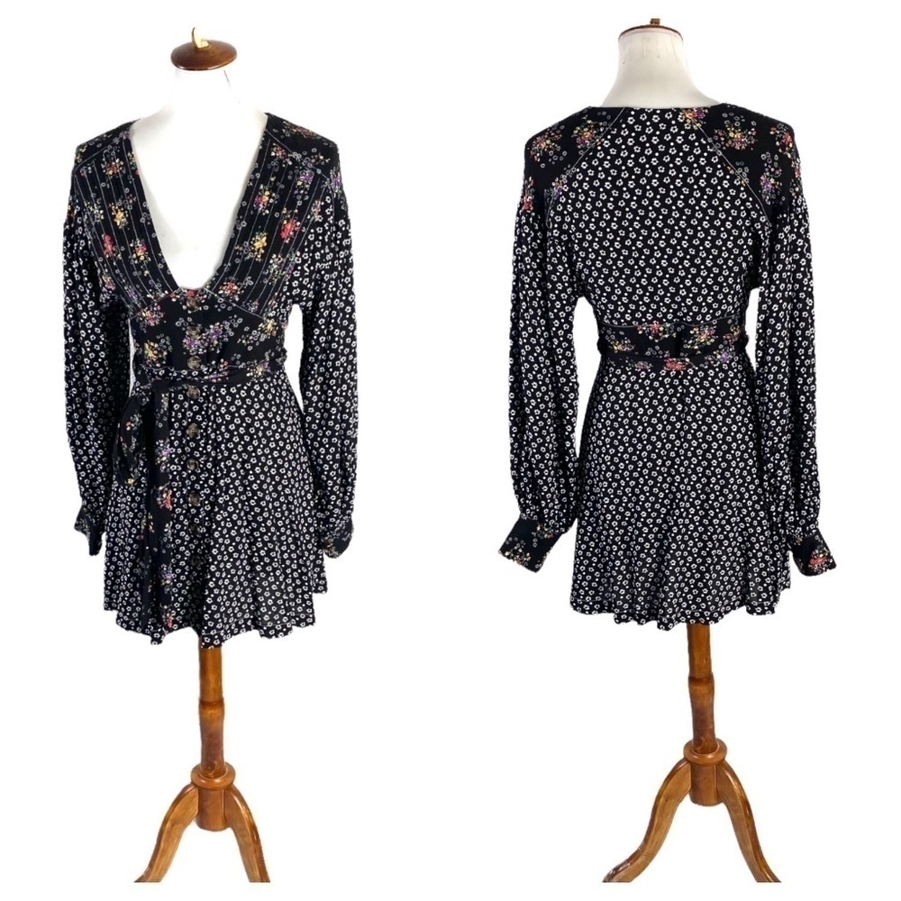 Free People Wonderland Combo Floral Dress SZ S - Picture 2 of 11